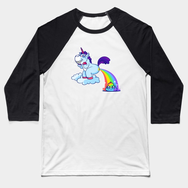 Rainbow Unicorn Poop Baseball T-Shirt by LR_Collections